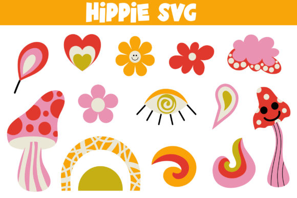 Hippie SVG Bundle Groovy SVG Style