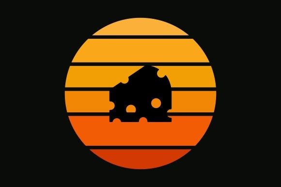 Retro Sun with Bakery Silhouette SVG