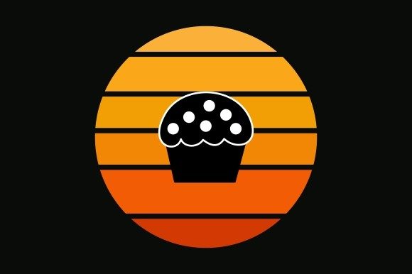 Retro Sun with Coffee Silhouette SVG