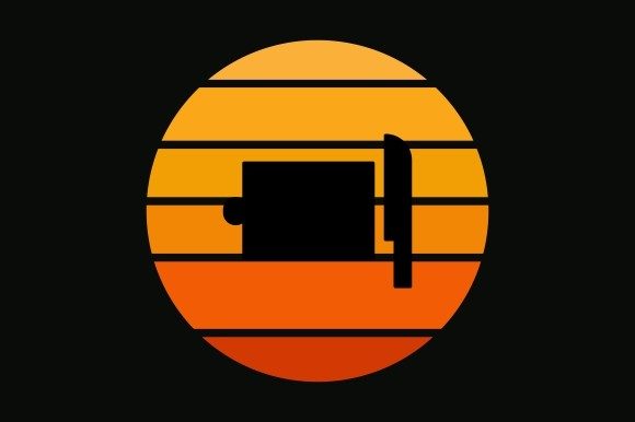 Retro Sun with Food Silhouette SVG