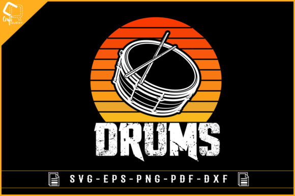 Retro Vintage Drums Drummer Design
