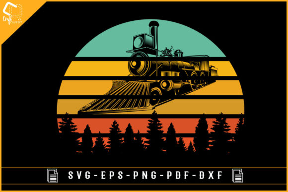 Retro Vintage Train Sublimation Design